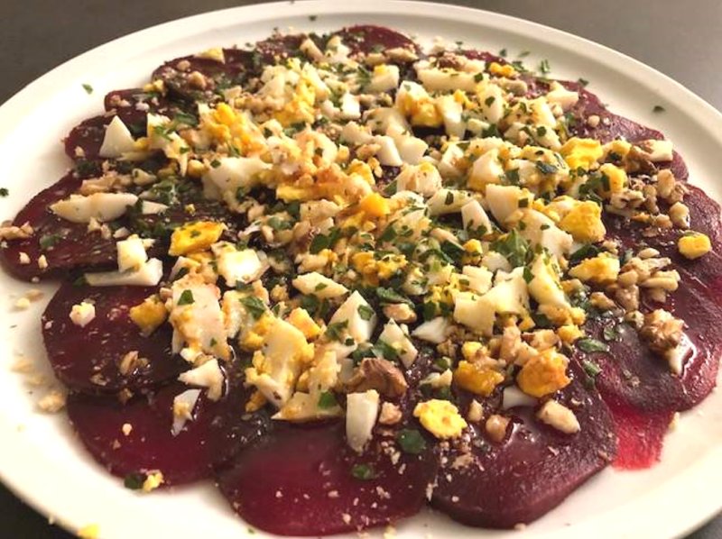 Carpaccio de betterave mimosa