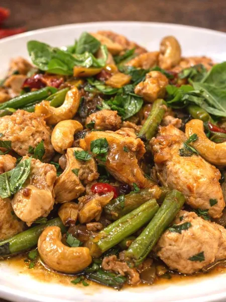 curry poulet basilic cajou