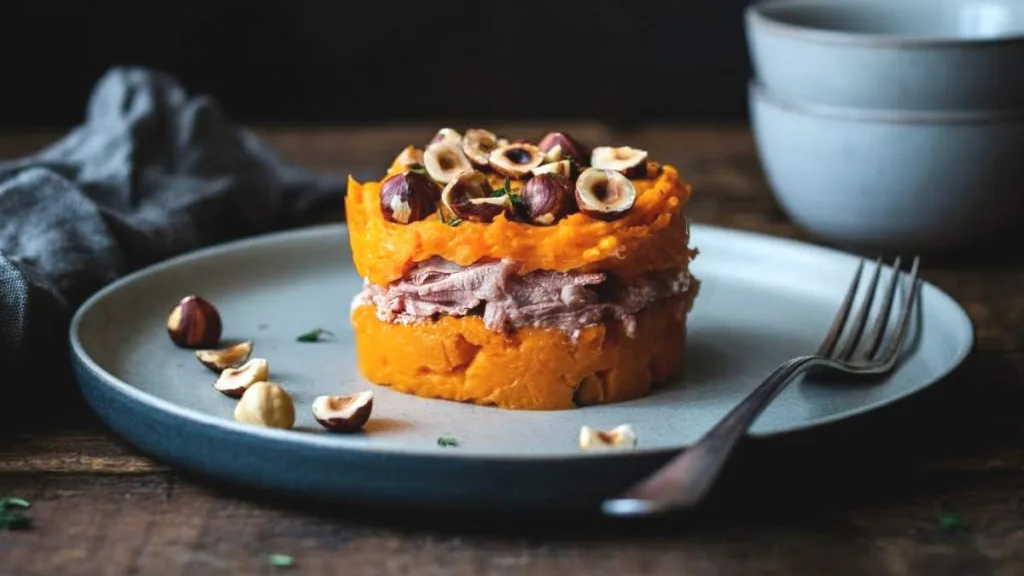 Parmentier de patate douce au porc effiloché