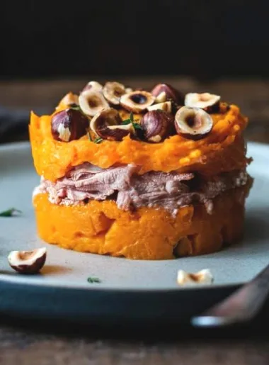 Parmentier de patate douce au porc effiloché
