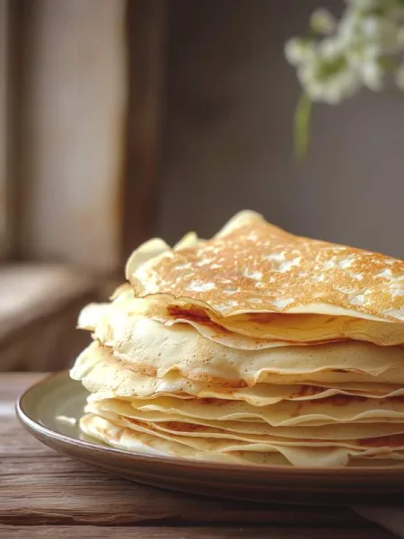 Pile de crêpes préparées pour la Chandeleur