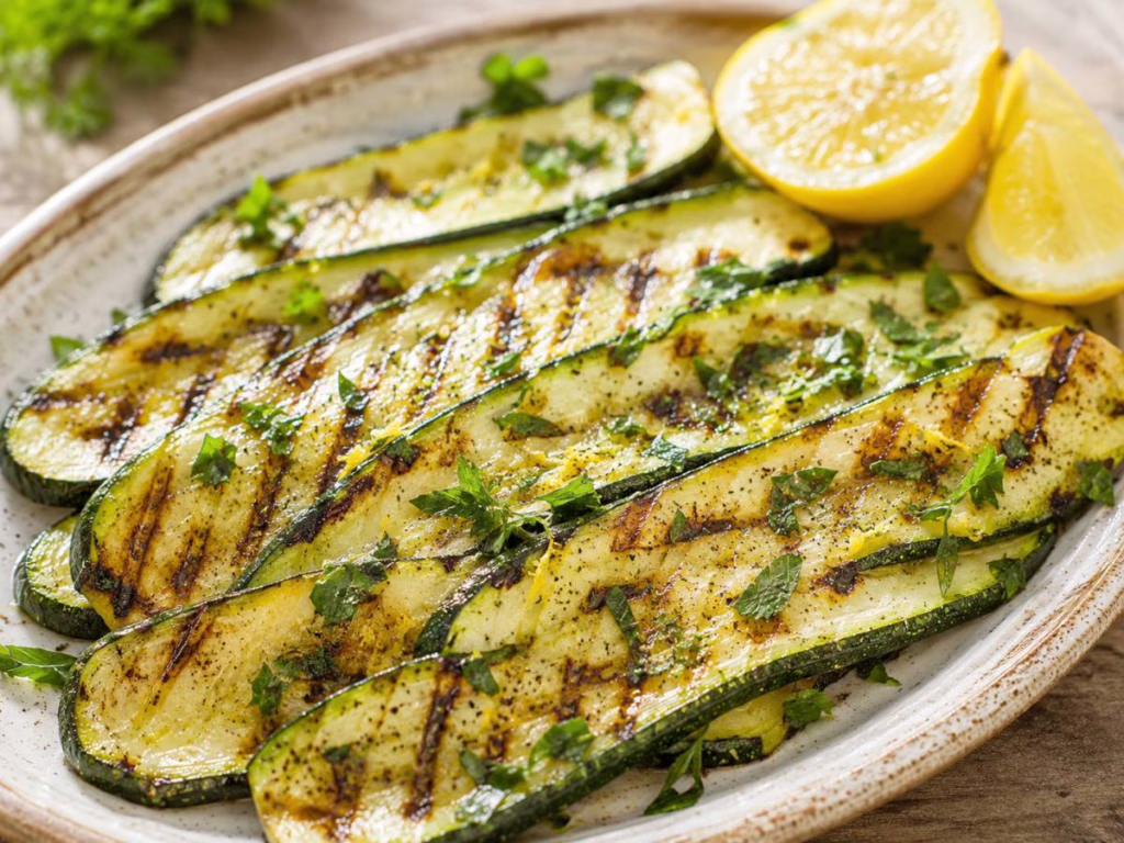 Courgettes grillées aux herbes fraîches